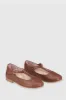 Dark Tan Leather T Bar Shoes sold by Tuckernuck