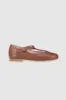 Dark Tan Leather T Bar Shoes sold by Tuckernuck