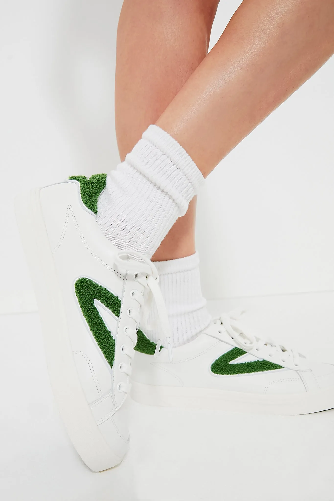 White and Green Mixed Doubles Sneakers sold by Tuckernuck product image thumbnail 2