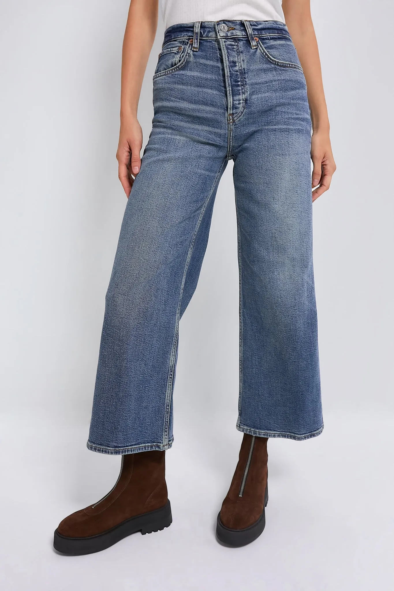 Crafted Indigo High Rise Wide Leg Crop sold by Tuckernuck