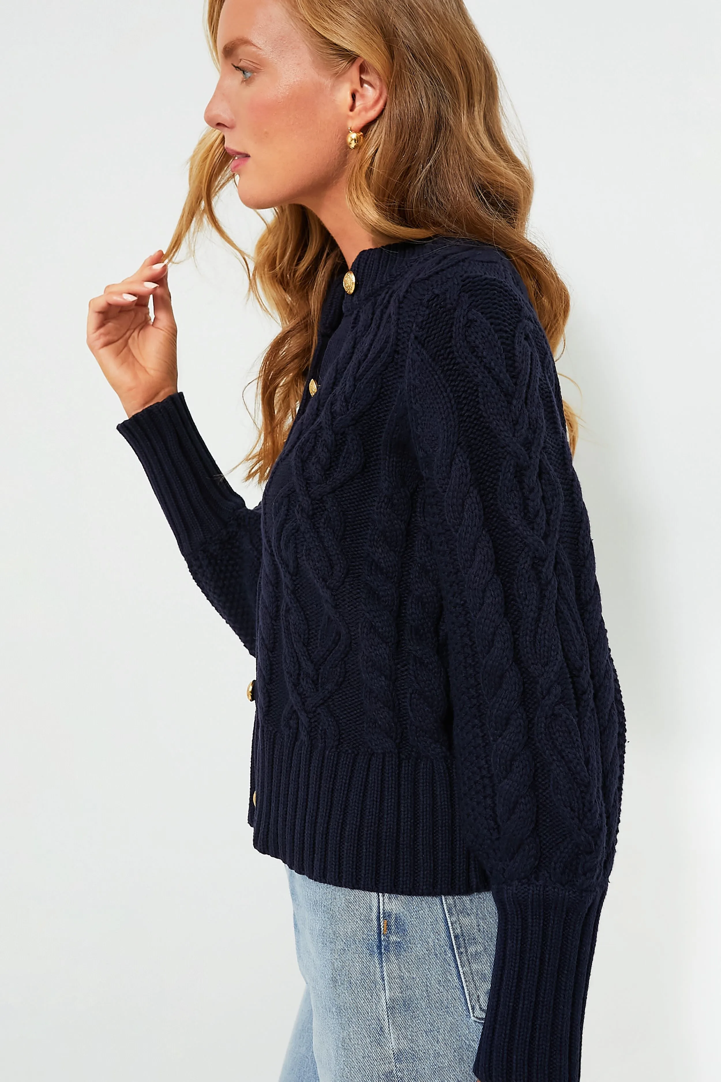Navy Cotton Colette Cardigan sold by Tuckernuck product image thumbnail 3
