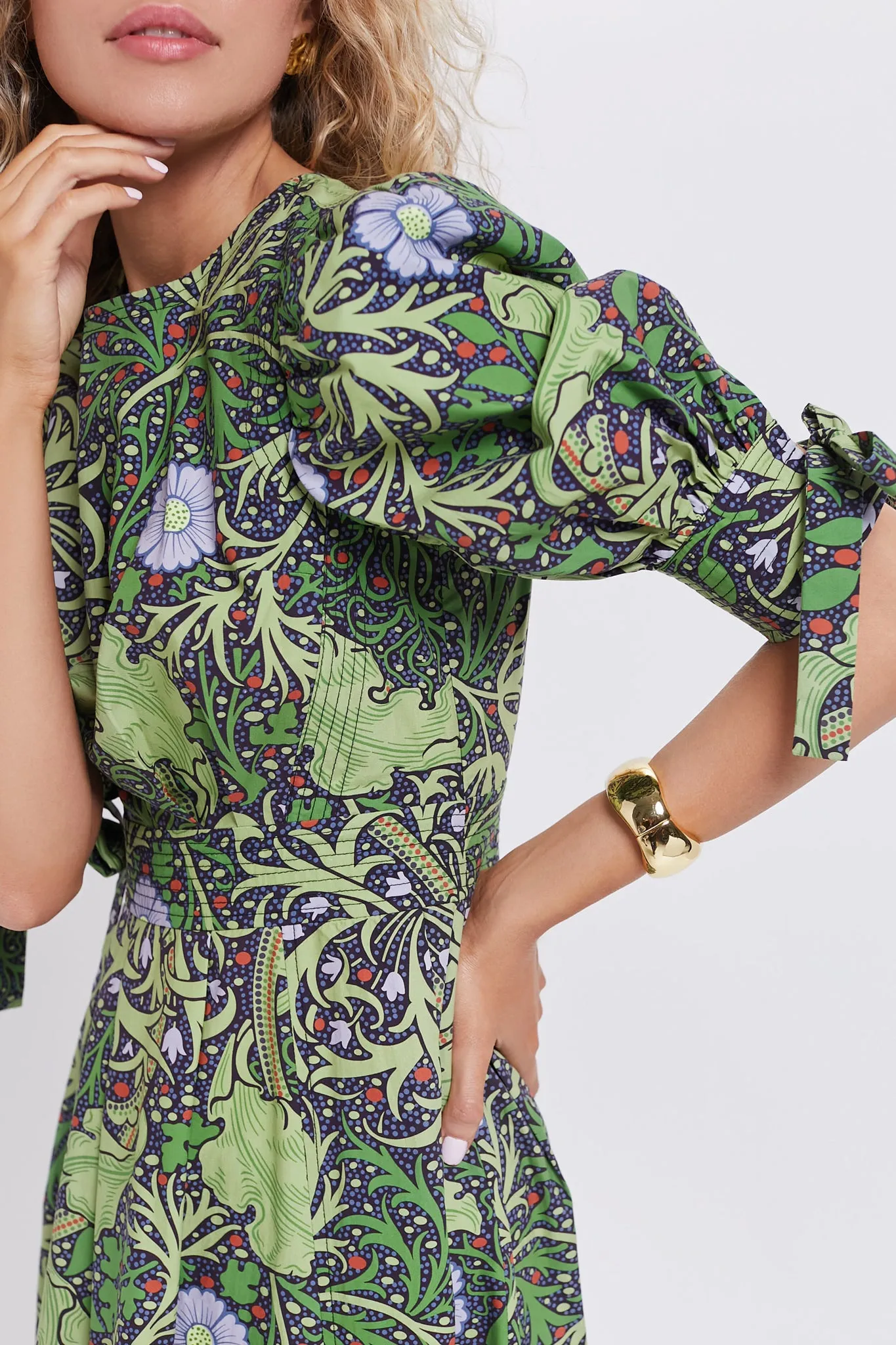 Green Vine Floral Grayson Midi Dress sold by Tuckernuck product image thumbnail 5