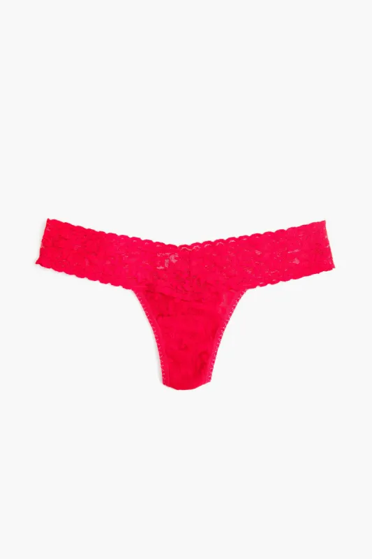 Red Signature Lace Low Rise Thong sold by Tuckernuck