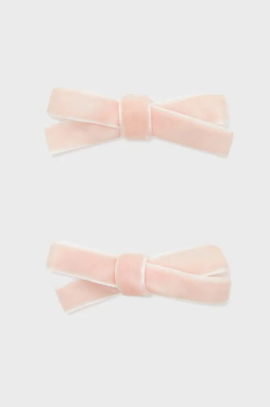 Pink Small Velvet Bow Clips Set of 2 sold by Tuckernuck