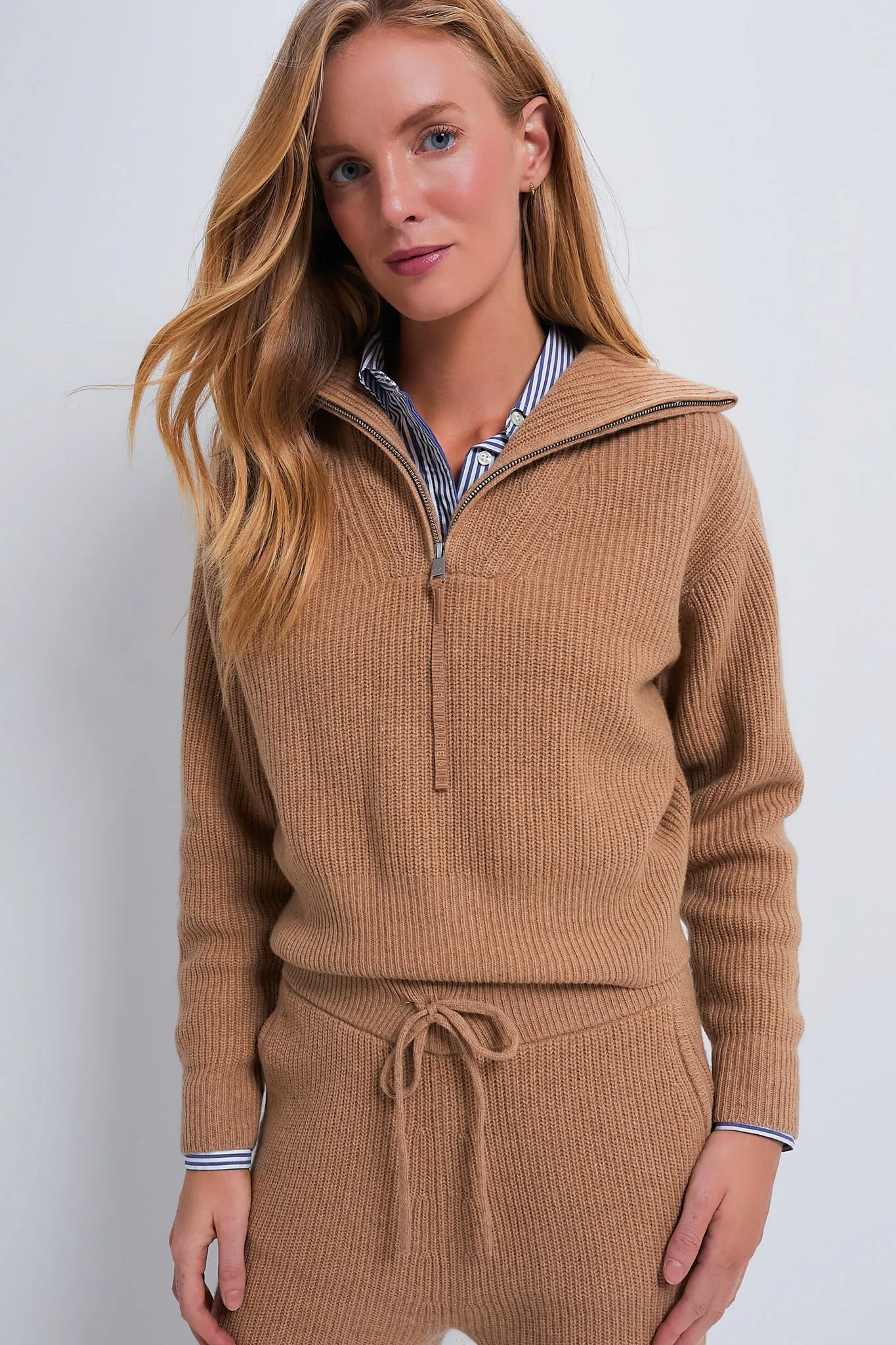 Camel Melange Long Sleeve Cashmere Wool Sweater sold by Tuckernuck