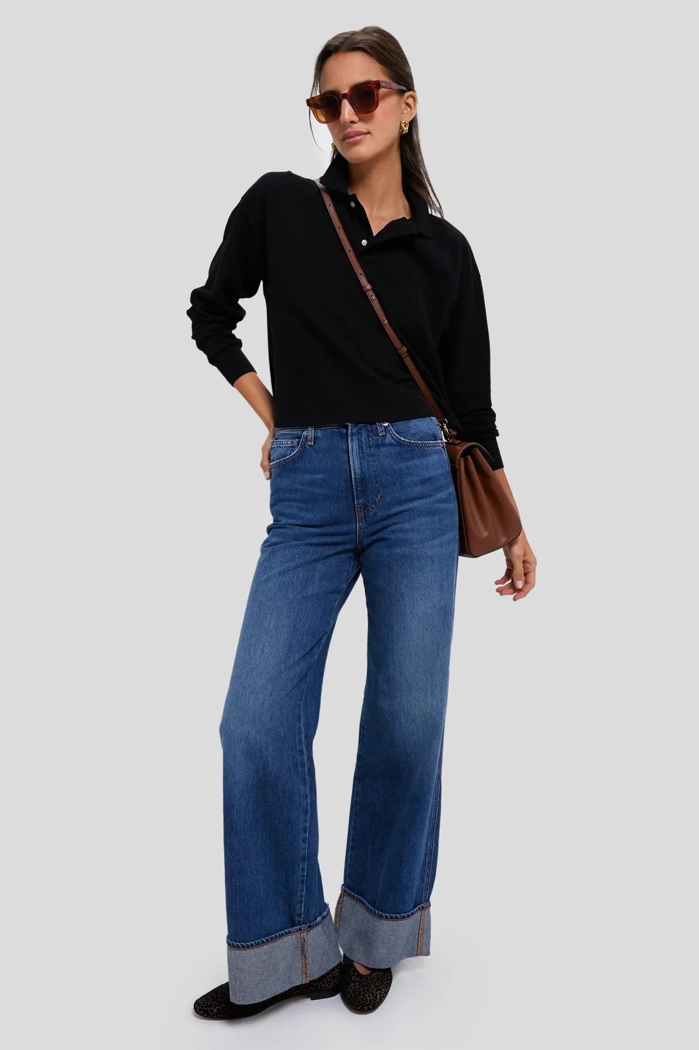 Black Long Sleeve Pique Holmes Boyfriend Polo sold by Tuckernuck