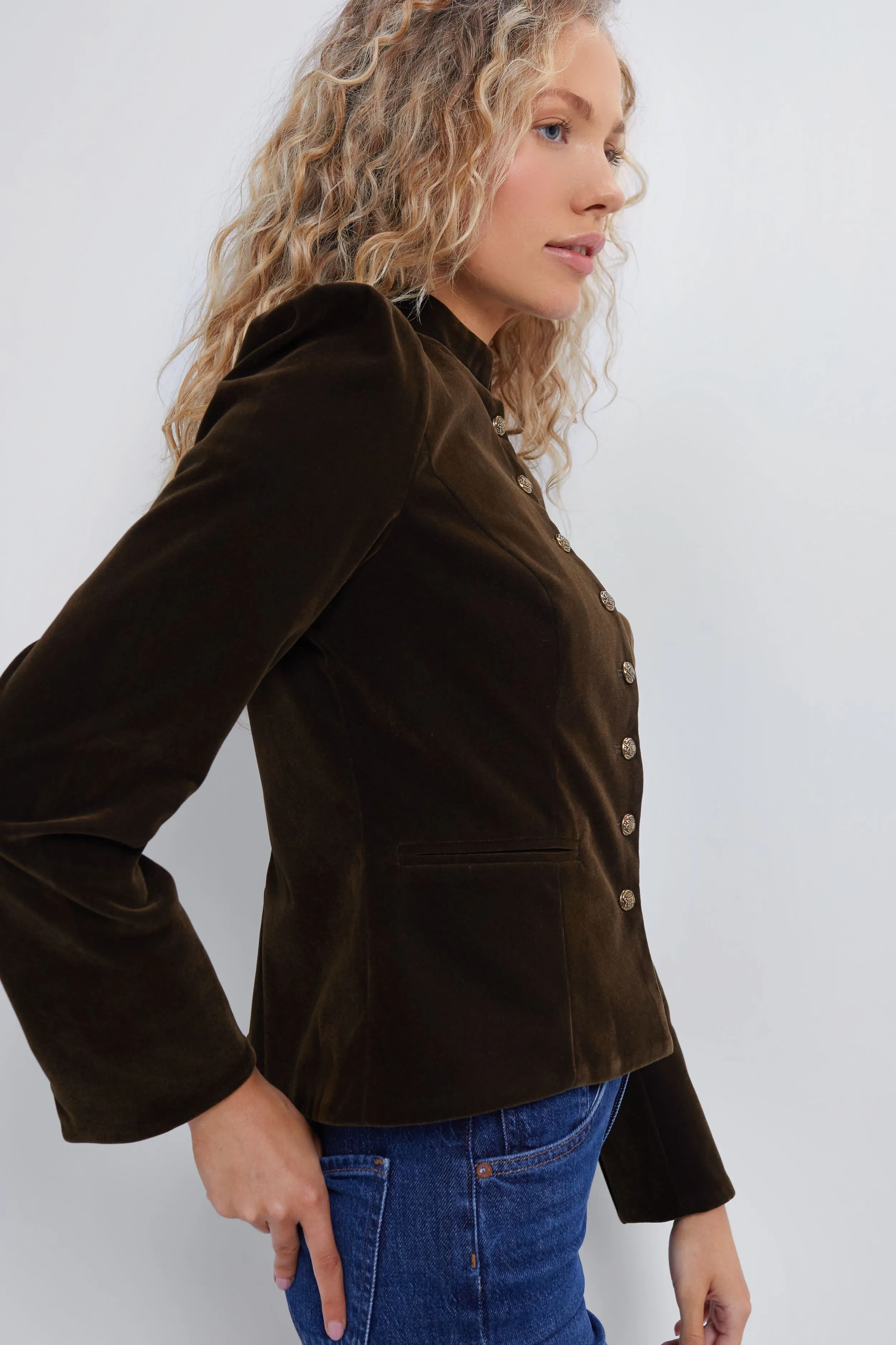 Olive Bark Velvet Whitney Jacket sold by Tuckernuck product image thumbnail 3