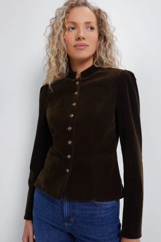 Olive Bark Velvet Whitney Jacket sold by Tuckernuck