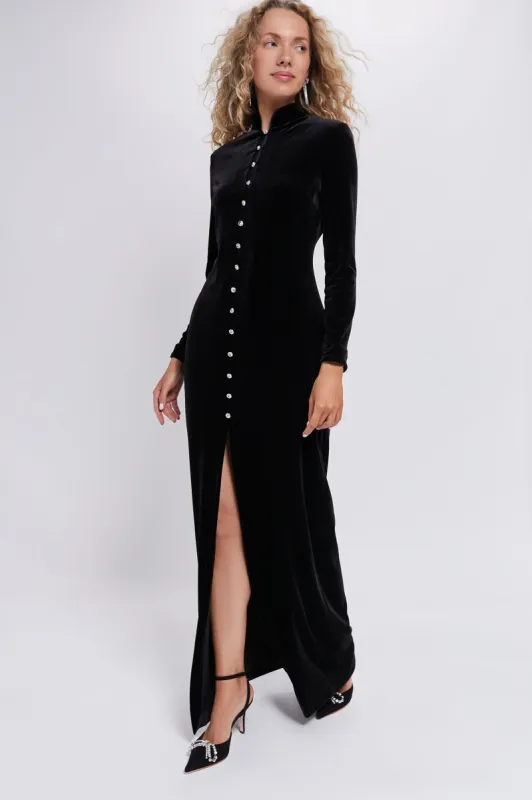 Black Velvet Loretta Dress made by Tuckernuck