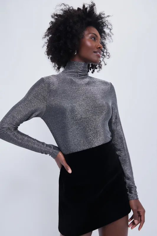 Silver Metallic Ellory Turtleneck sold by Tuckernuck