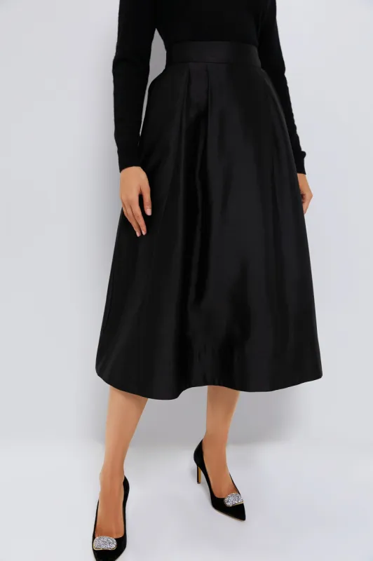 Black Dupioni Kendall Skirt sold by Tuckernuck