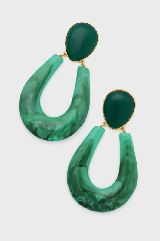 Malachite Marble Indra Earrings sold by Tuckernuck
