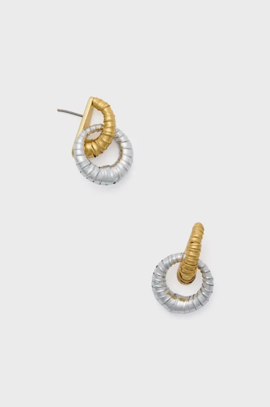 Gold and Silver Wrapped Emilia Hoops made by Tuckernuck