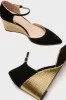 Black and Gold Darcy Wedges sold by Tuckernuck