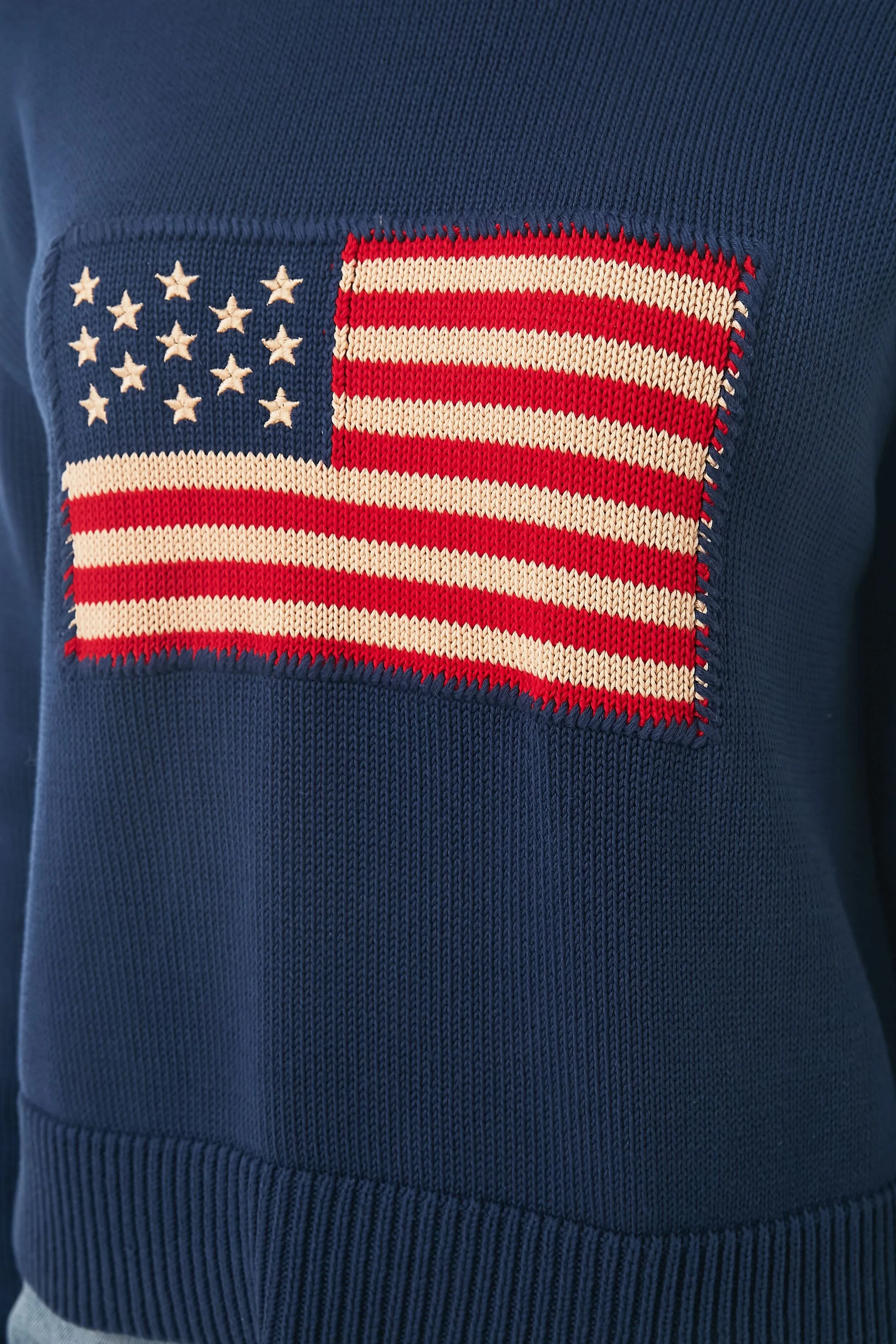 Navy Cropped Americana Sweater sold by Tuckernuck product image thumbnail 5