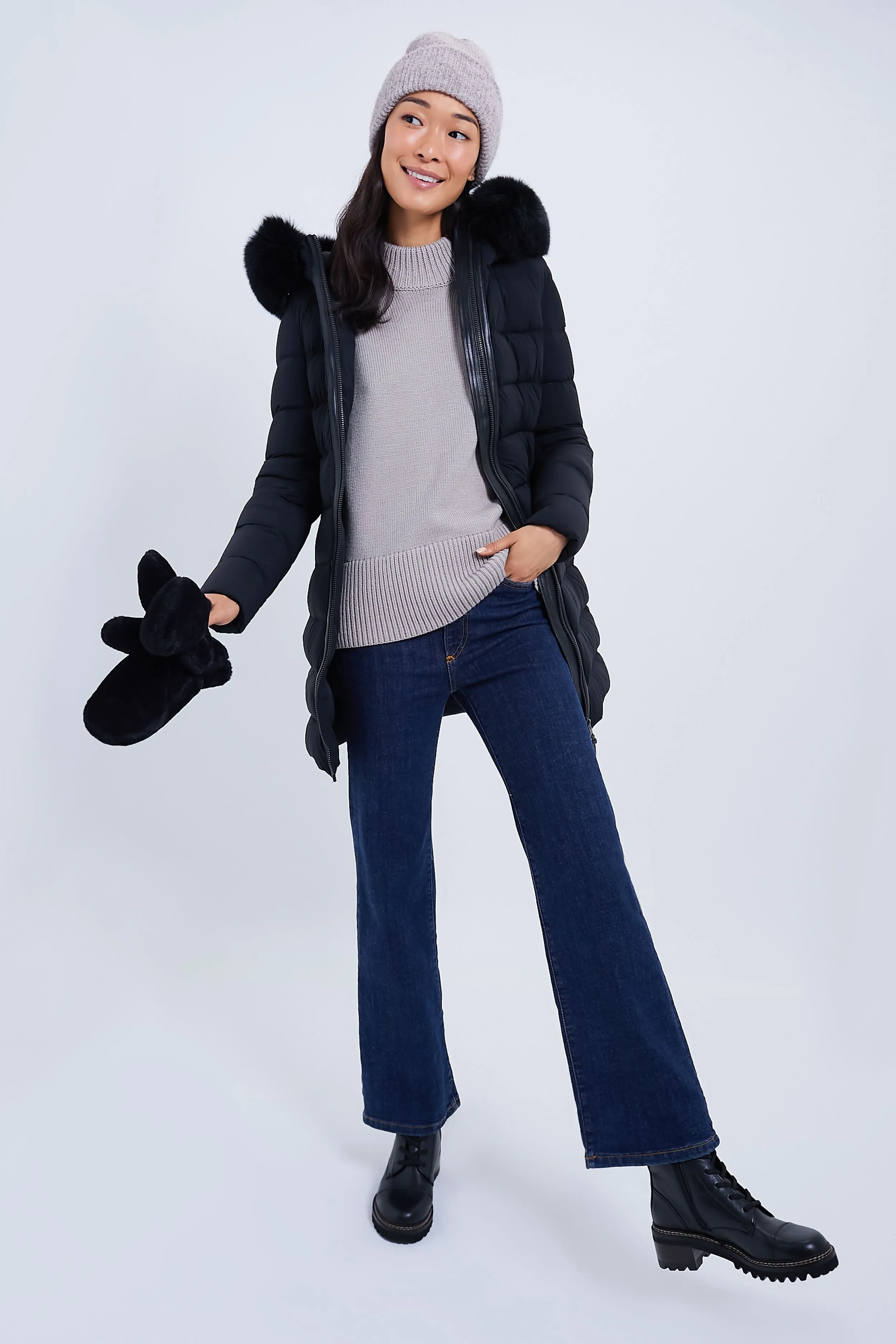 Black Faux Fur Mitten sold by Tuckernuck product image thumbnail 3