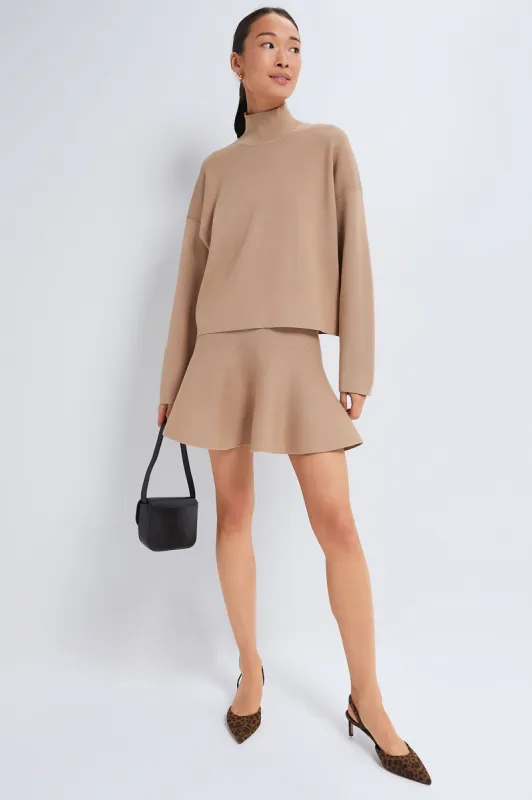 Tan Cessie High Neck Sweater sold by Tuckernuck