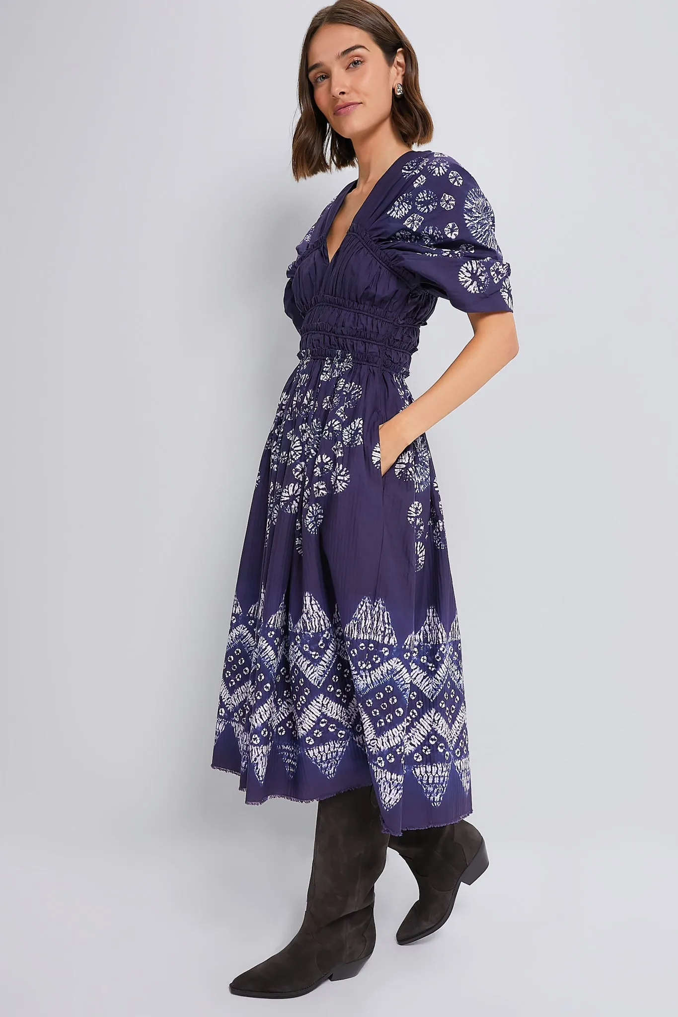 Yana Tie Dye Shortsleeve V-Neck Dress sold by Tuckernuck product image thumbnail 3