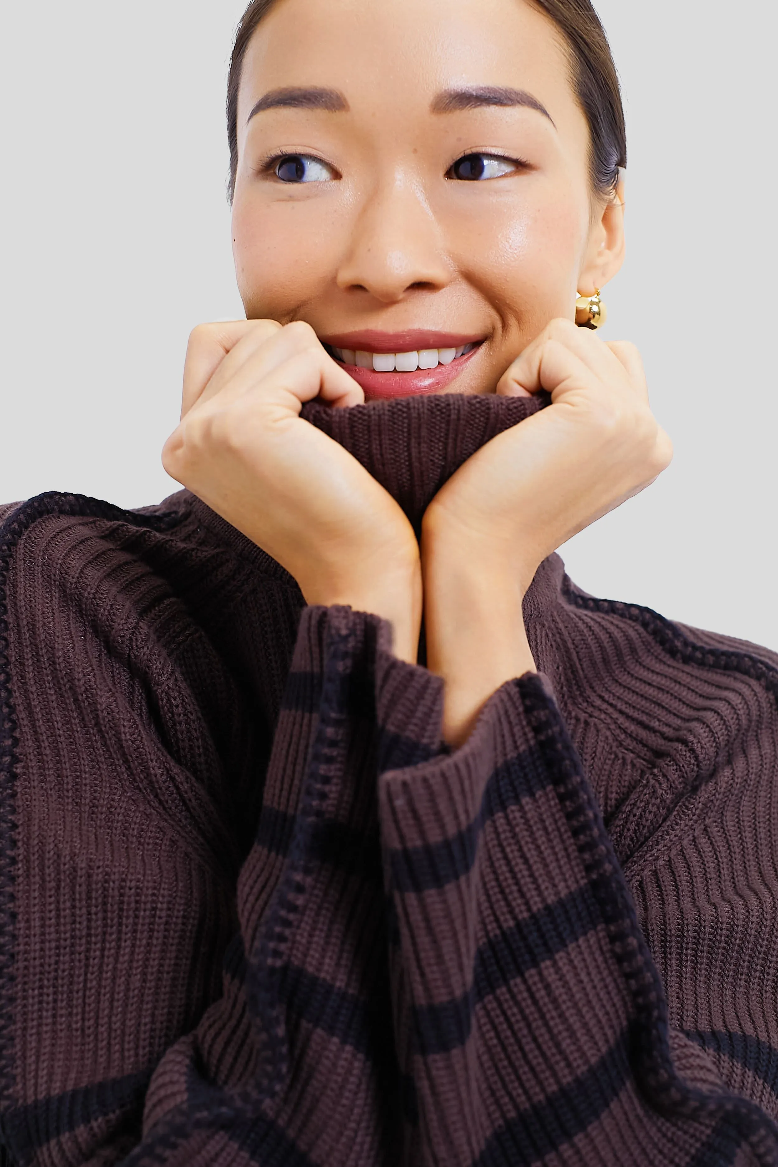 Chocolate & Black Striped Emsley Turtleneck sold by Tuckernuck product image thumbnail 5