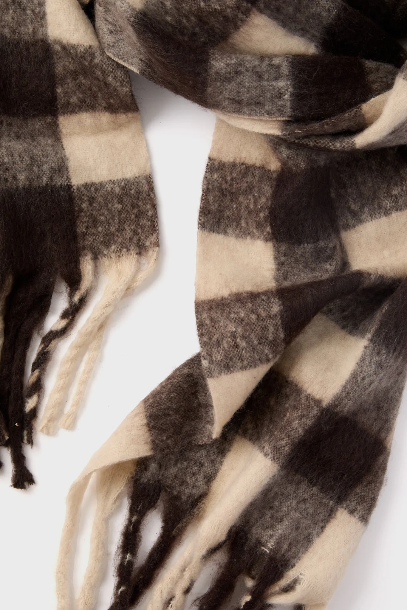 Mocha Plaid Pattern Scarf sold by Tuckernuck product image thumbnail 4