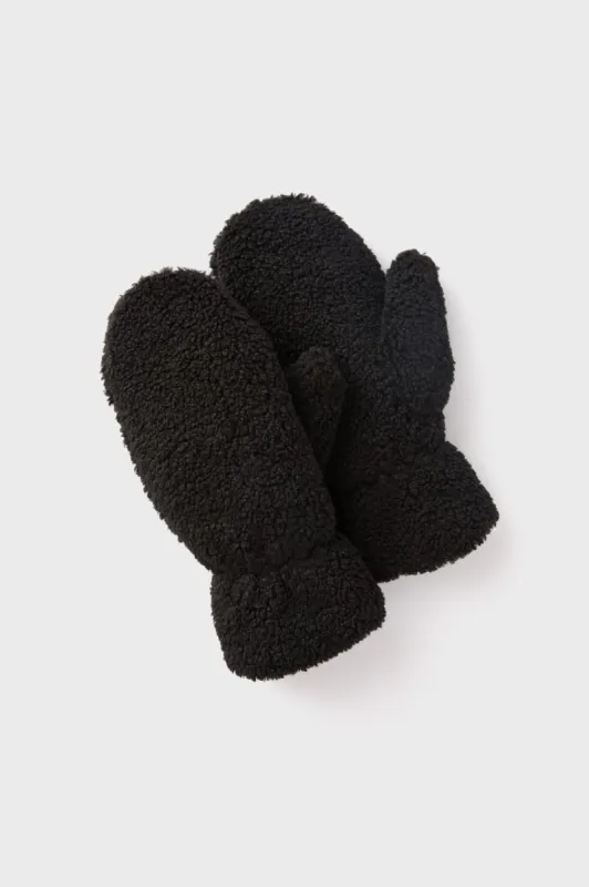 Black Sherpa Teddy Mittens sold by Tuckernuck
