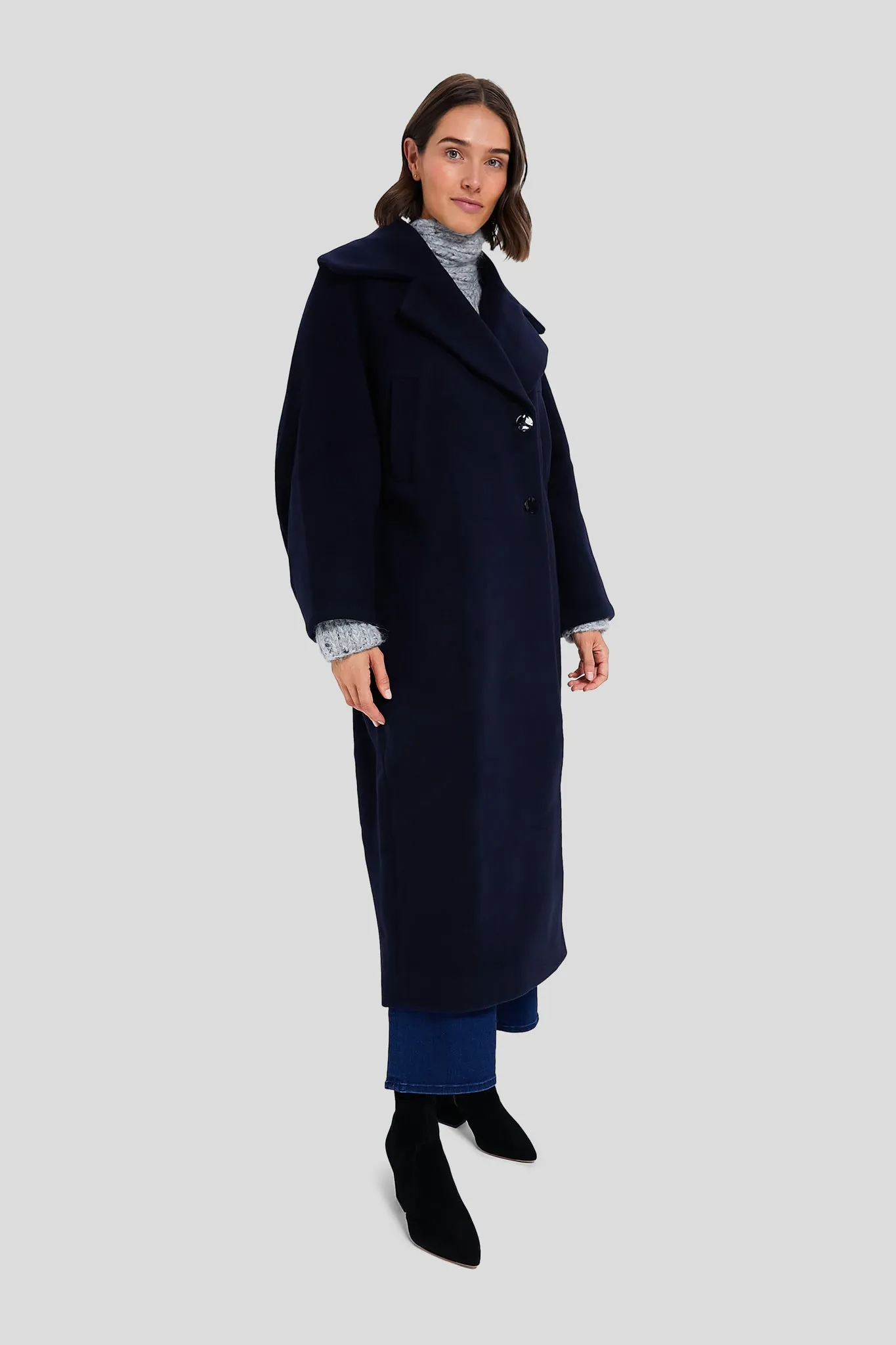 Sky Captain Boiled Wool Large Collar Coat sold by Tuckernuck product image thumbnail 3