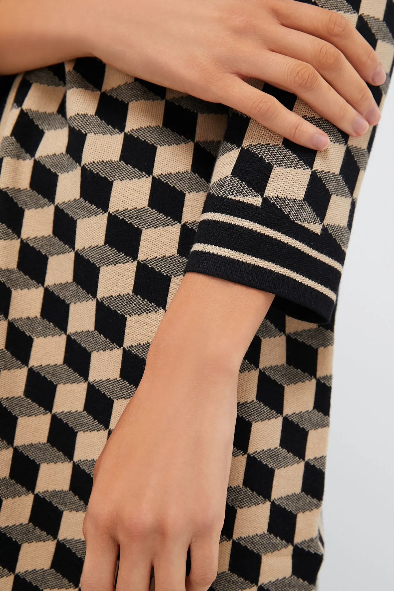 Onyx and Camel Knit Geo Liv Cardigan sold by Tuckernuck product image thumbnail 5