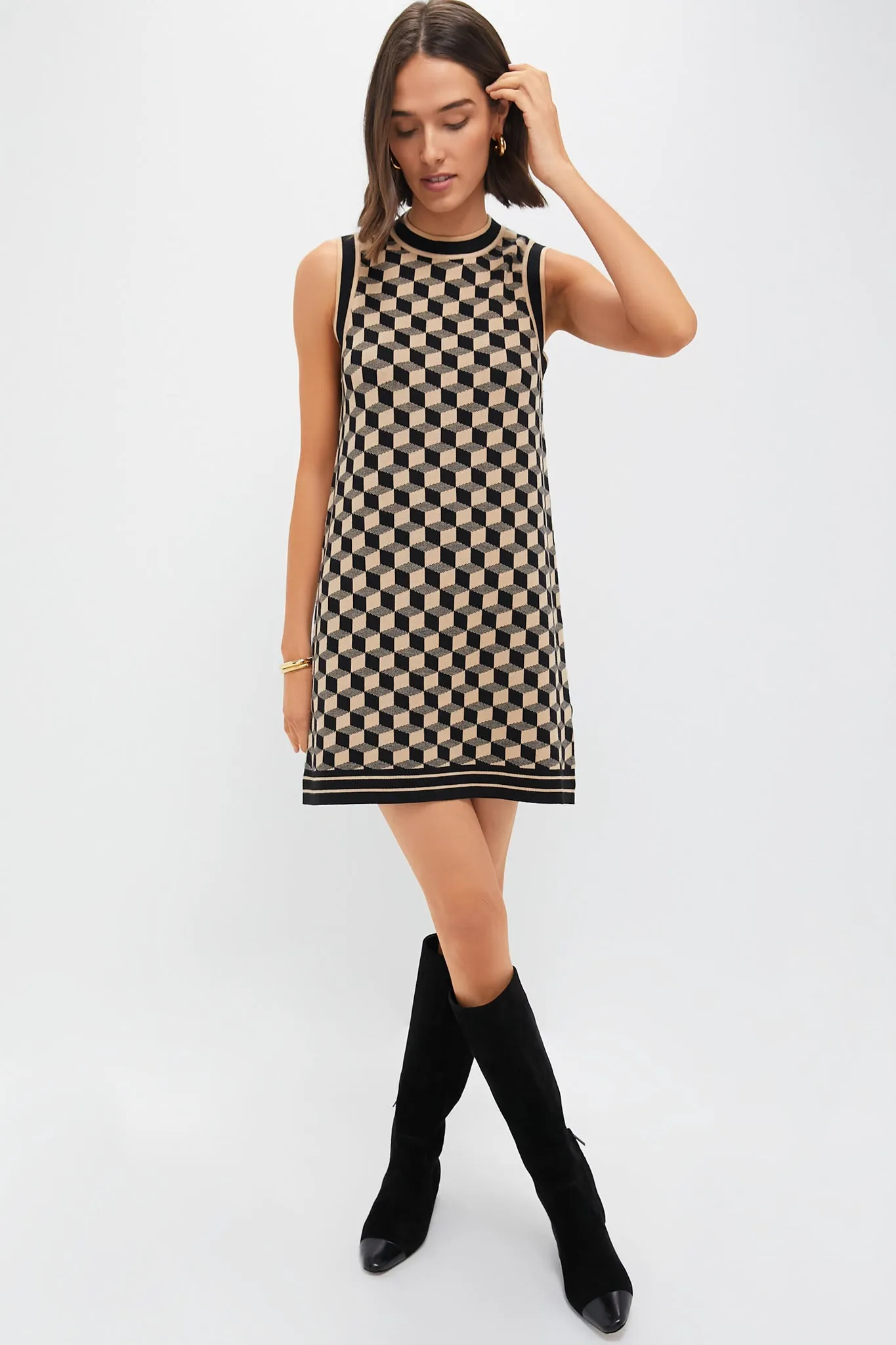 Onyx and Camel Knit Geo Marie Dress sold by Tuckernuck product image thumbnail 5