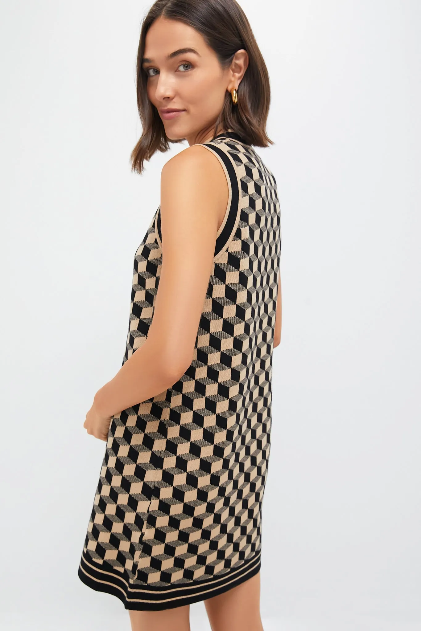 Onyx and Camel Knit Geo Marie Dress sold by Tuckernuck product image thumbnail 3