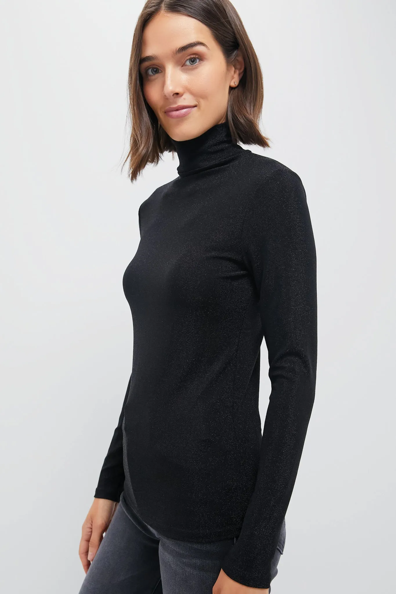 Black Metallic Ellory Turtleneck sold by Tuckernuck product image thumbnail 3