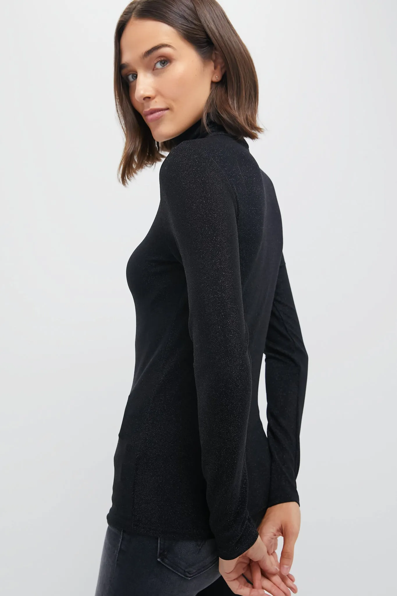 Black Metallic Ellory Turtleneck sold by Tuckernuck product image thumbnail 4
