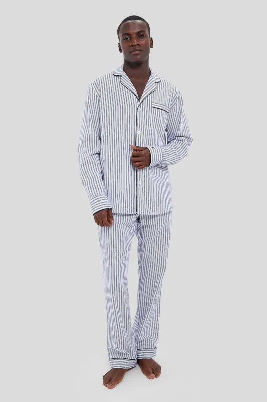 Mens Navy French Ticking Pajama Set sold by Tuckernuck