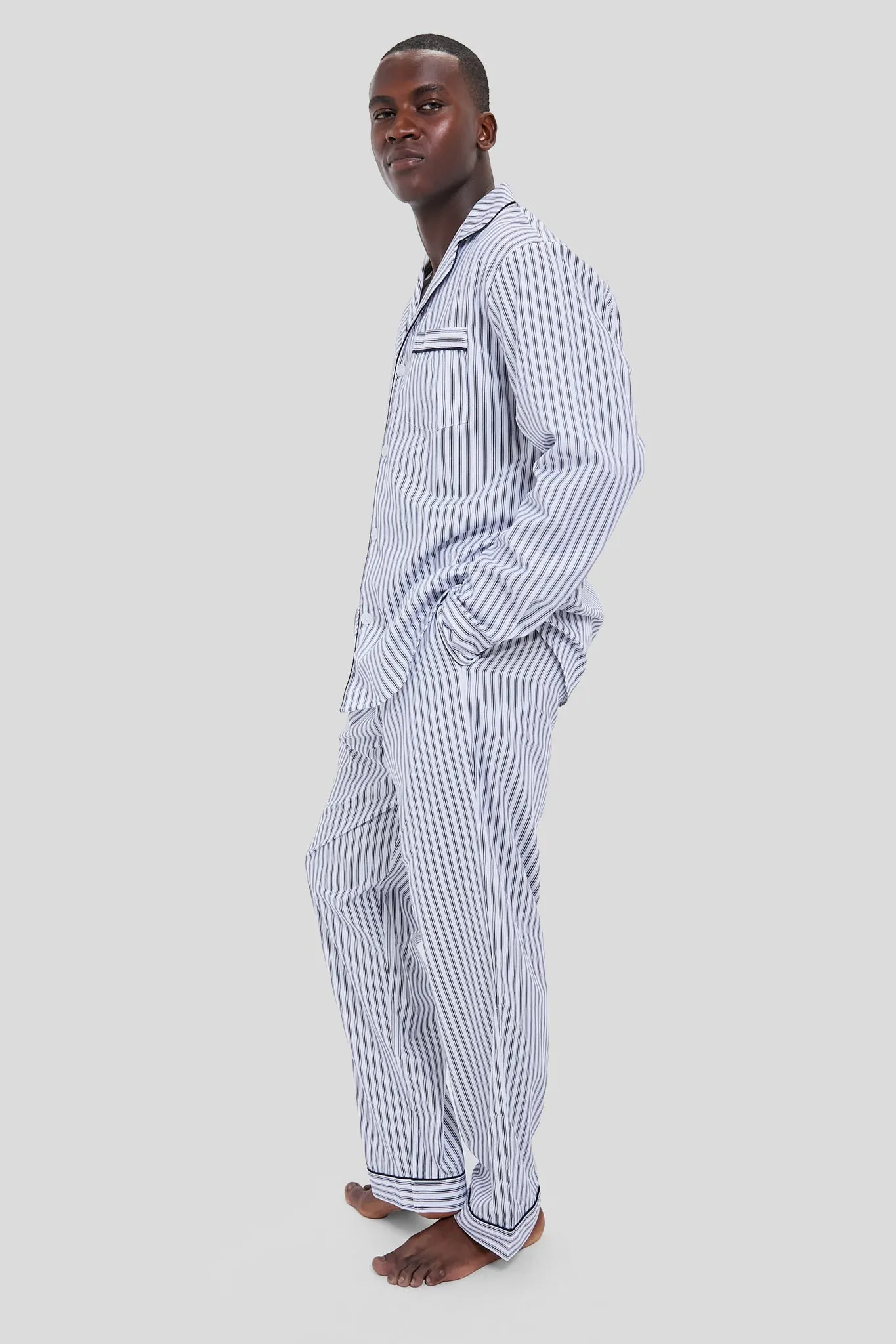 Mens Navy French Ticking Pajama Set sold by Tuckernuck product image thumbnail 3