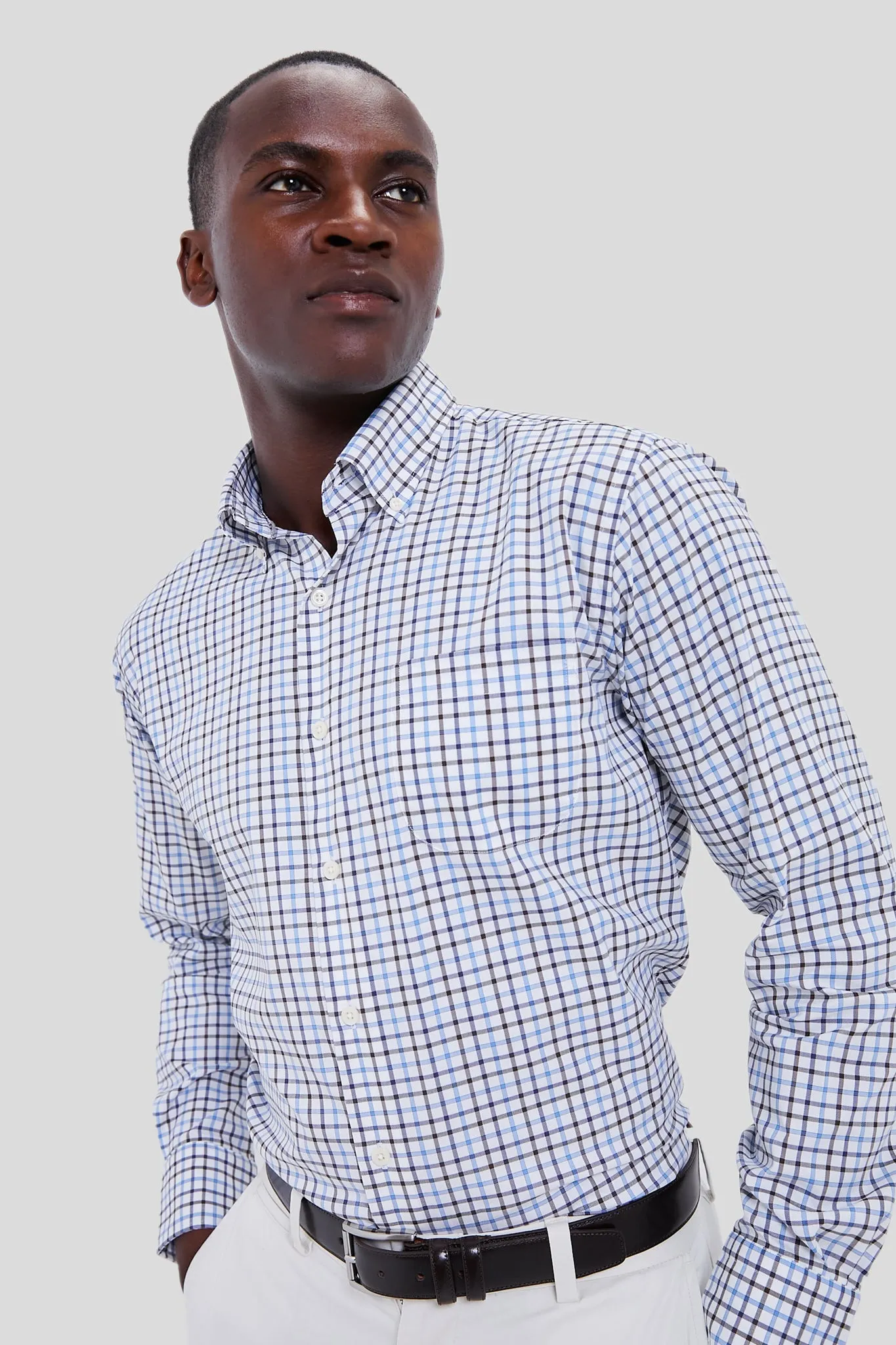 Regatta Blue Calgary Crown Cotton-Stretch Sport Shirt sold by Tuckernuck