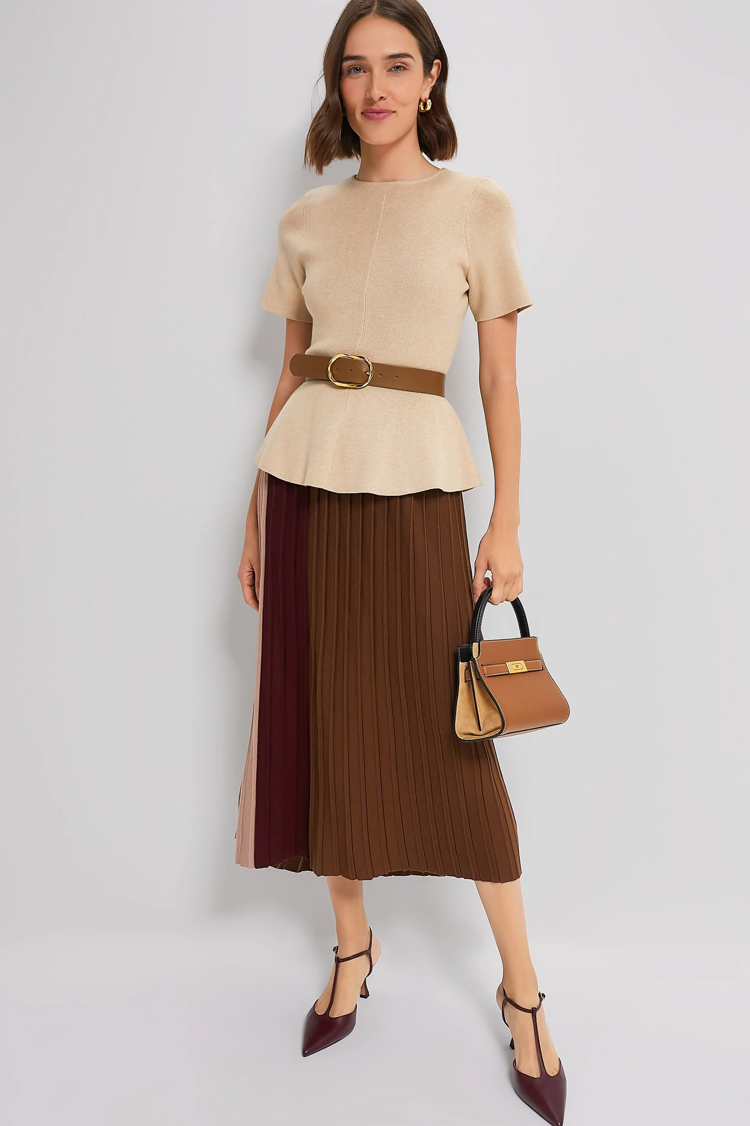 Tiger's Eye Lee Radziwill Pebbled Petite Double Bag sold by Tuckernuck product image thumbnail 3