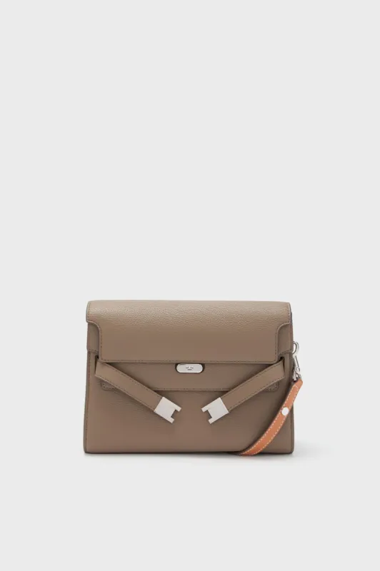 Wild Mushroom Lee Radziwill Color-Block Pebbled Shoulder Bag made by Tory Burch