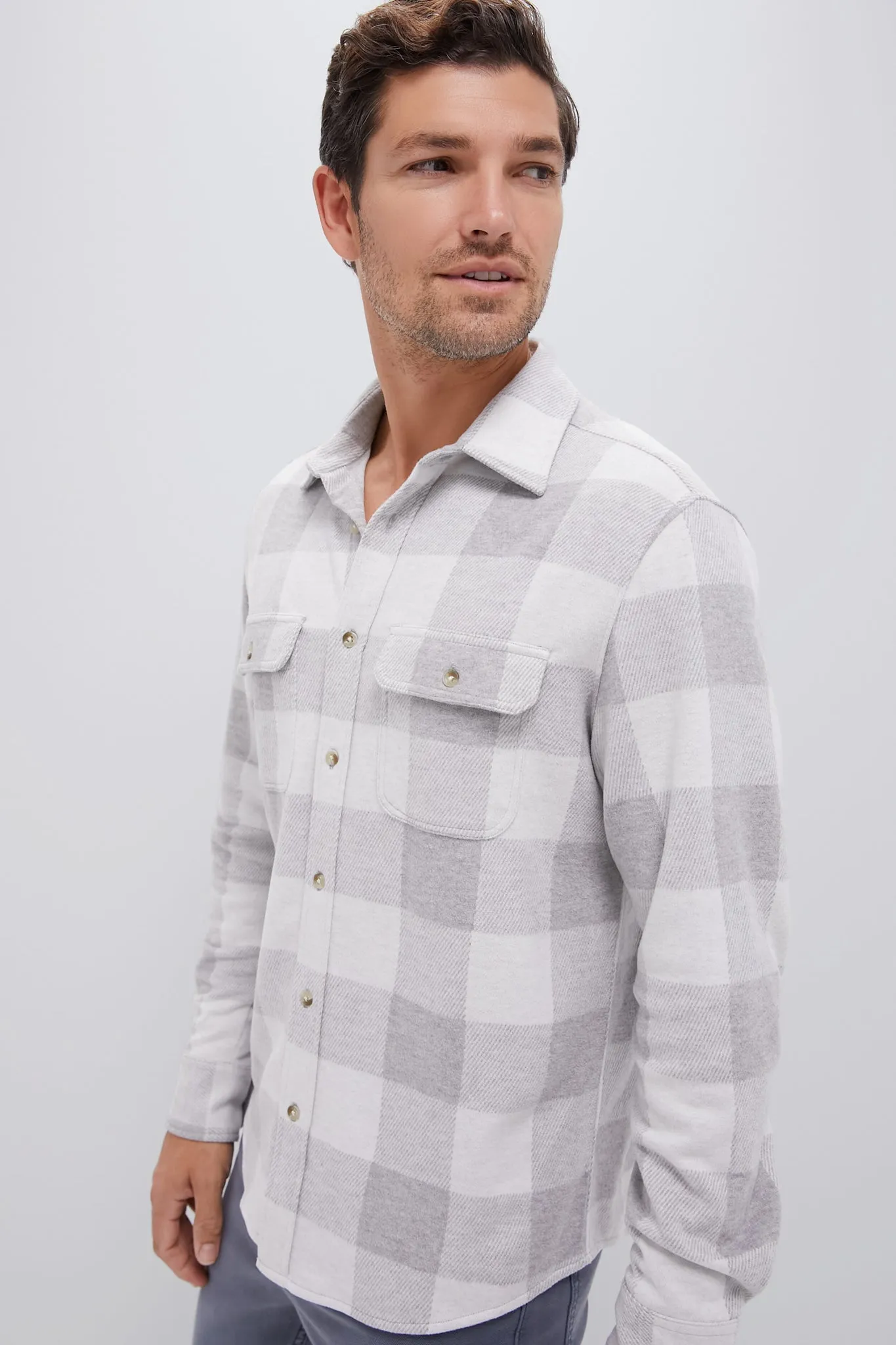 Heather Grey Plaid Dunewood Flannel sold by Tuckernuck product image thumbnail 3