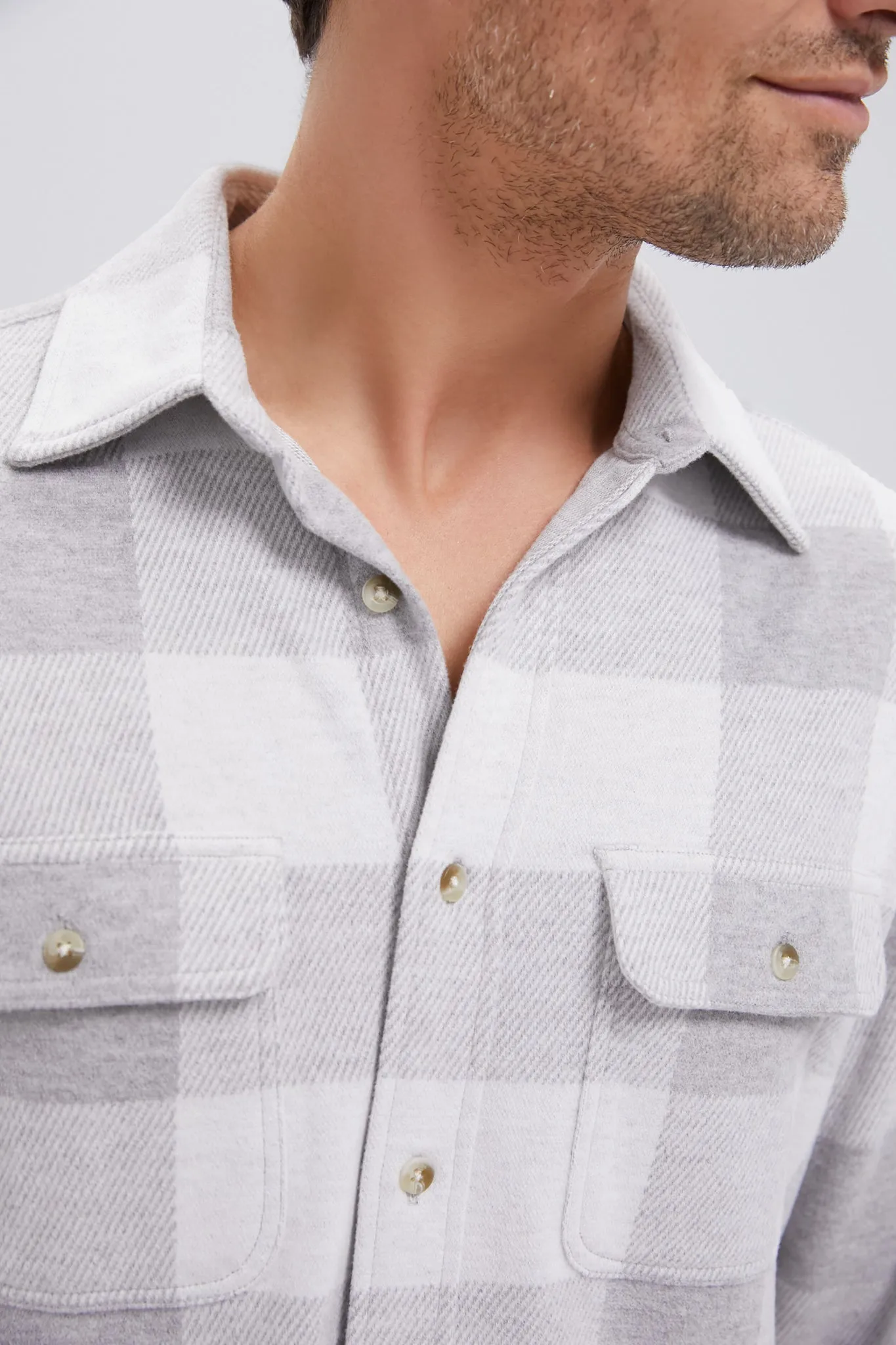 Heather Grey Plaid Dunewood Flannel sold by Tuckernuck product image thumbnail 5