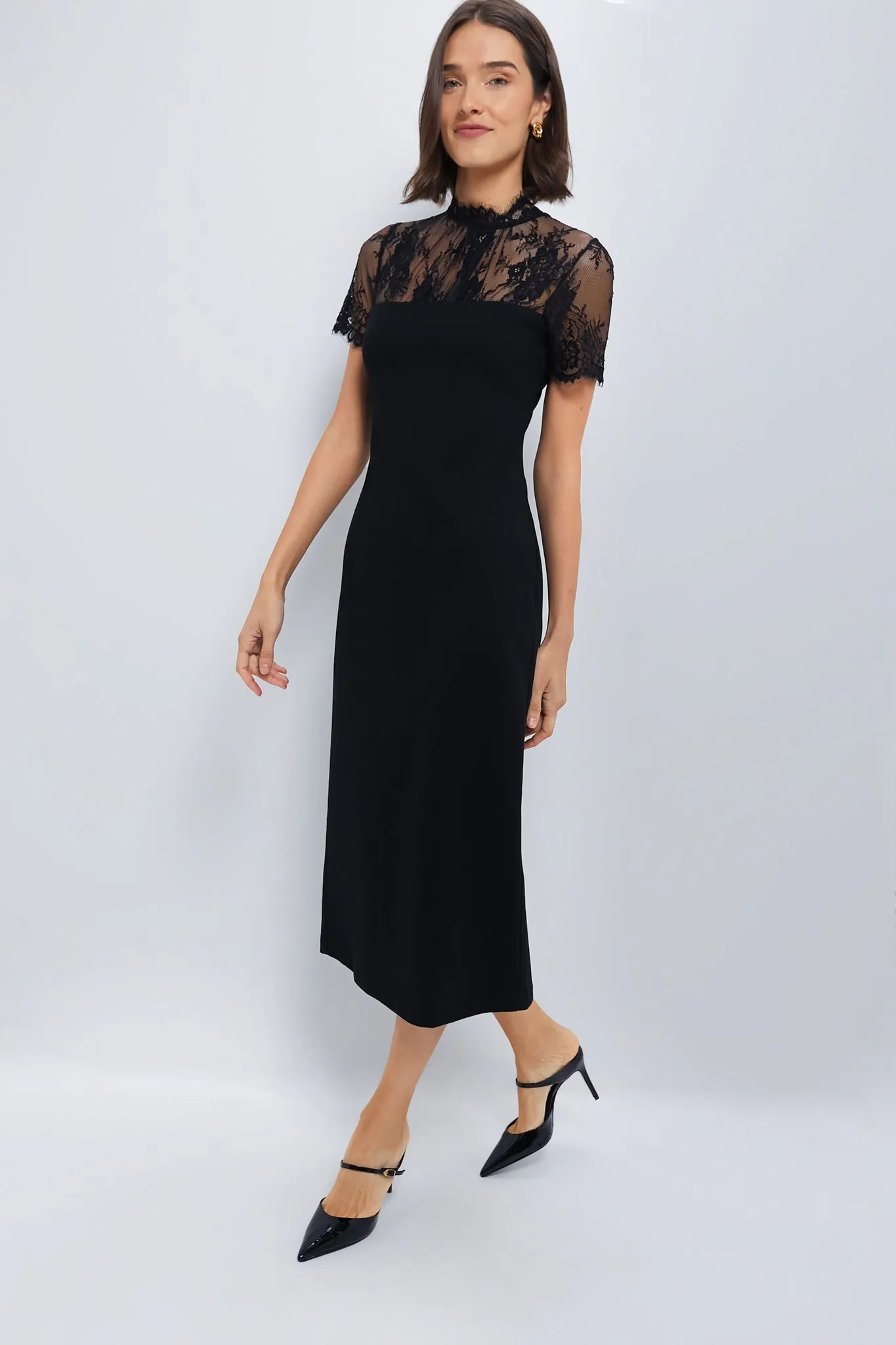 Black Lace Agatha Midi Dress sold by Tuckernuck