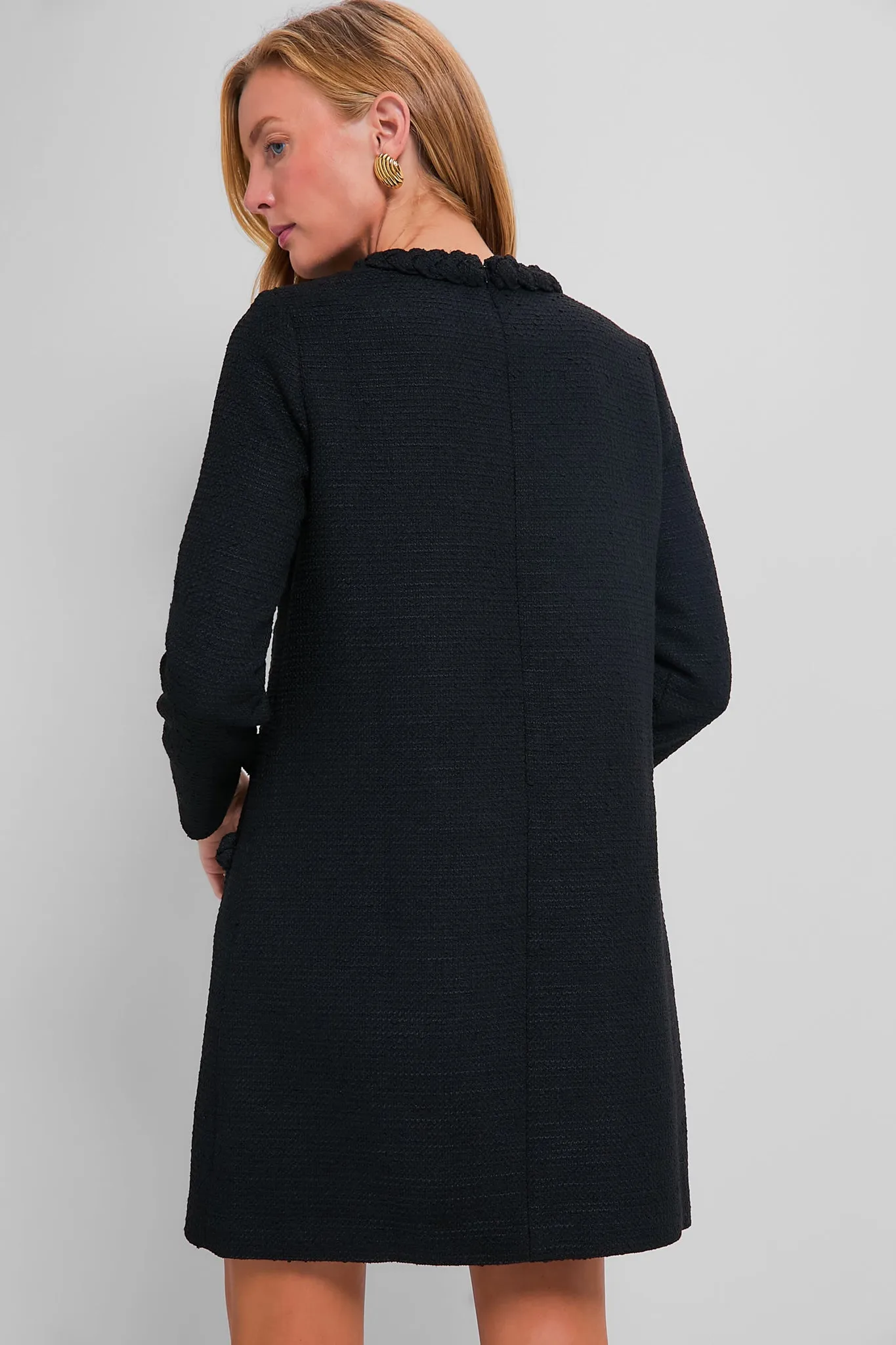 Black Tweed Long Sleeve Jackie Dress sold by Tuckernuck product image thumbnail 4