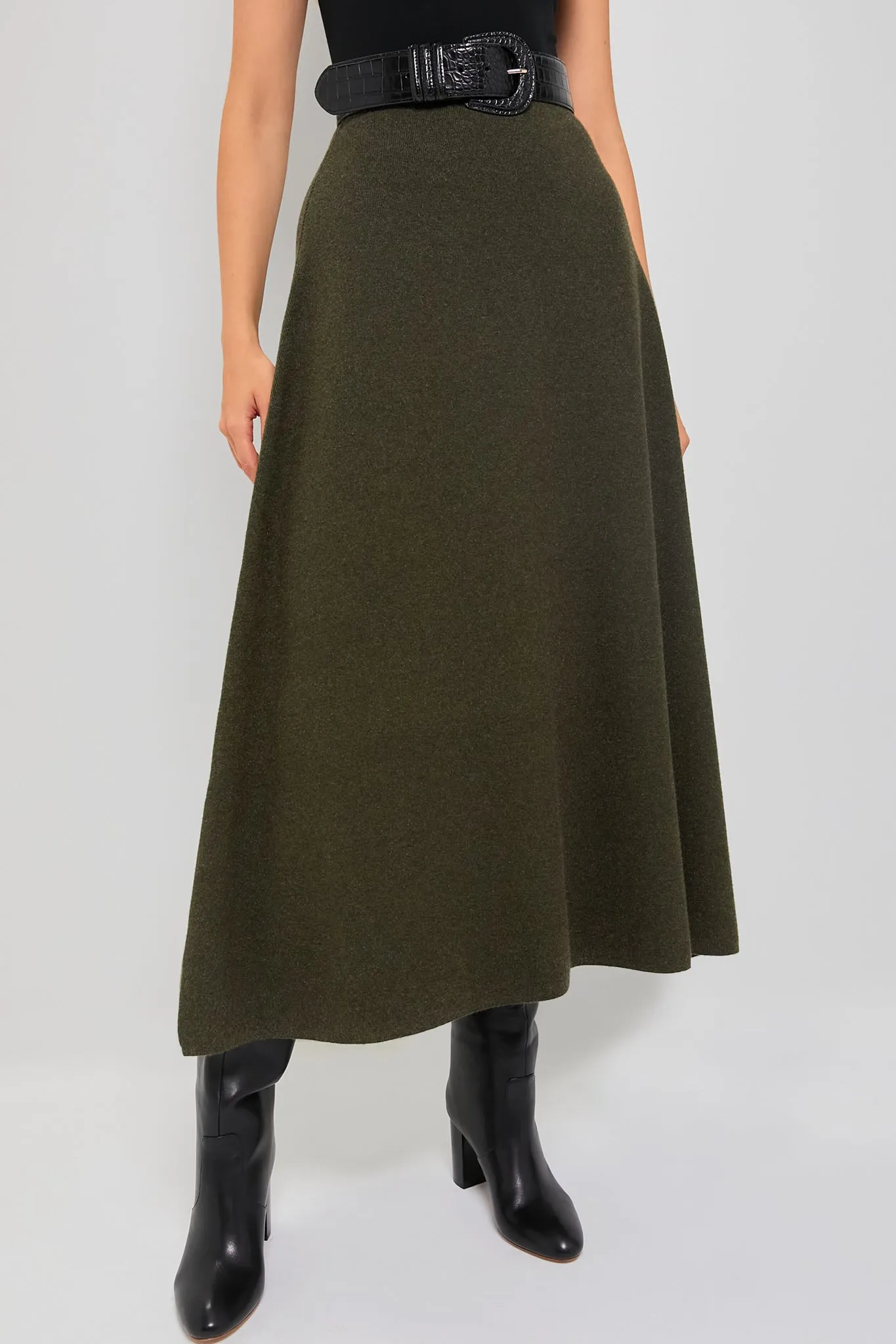 Moss Green Raye Knit Skirt sold by Tuckernuck