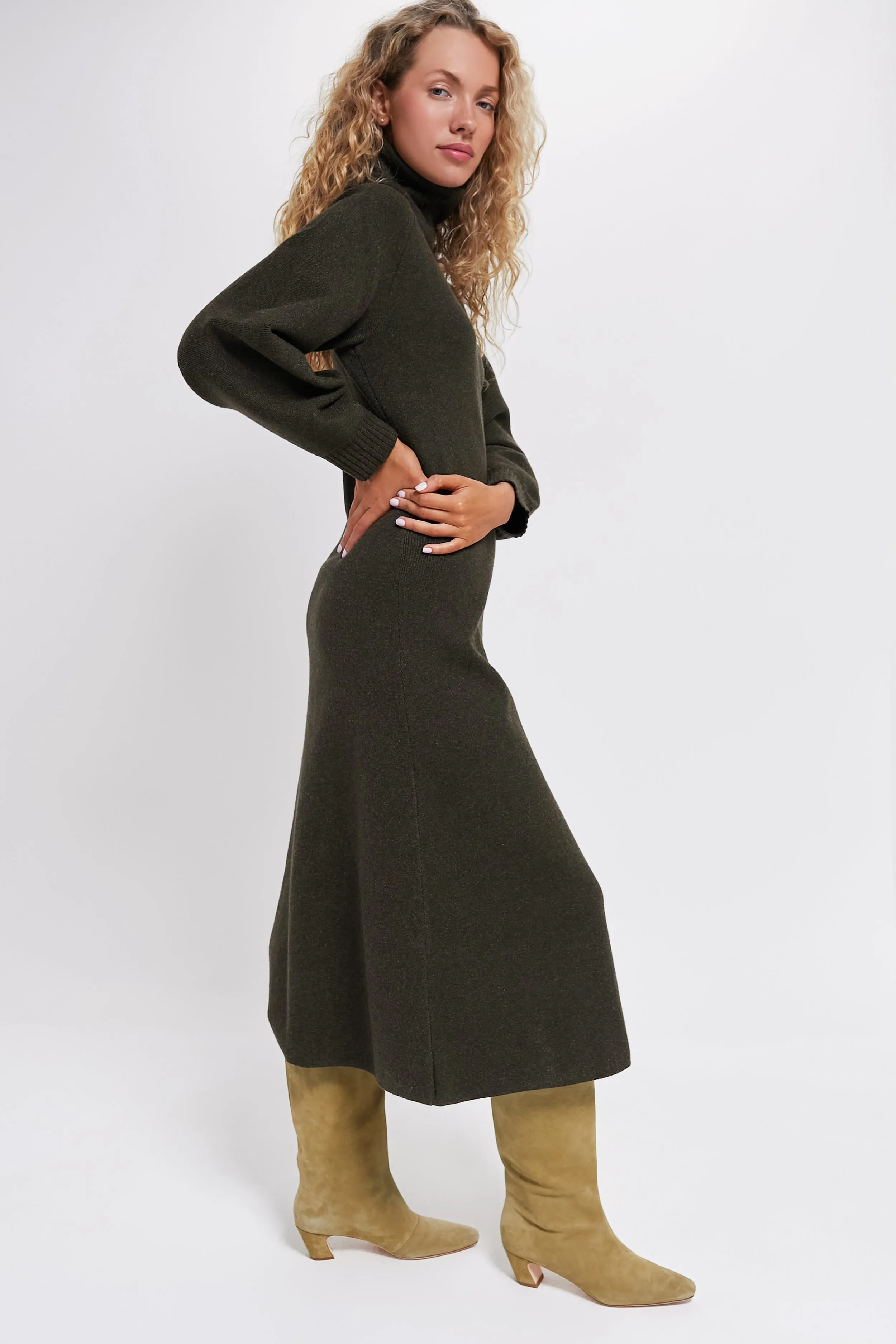 Moss Green Torie Sweater Dress sold by Tuckernuck product image thumbnail 3