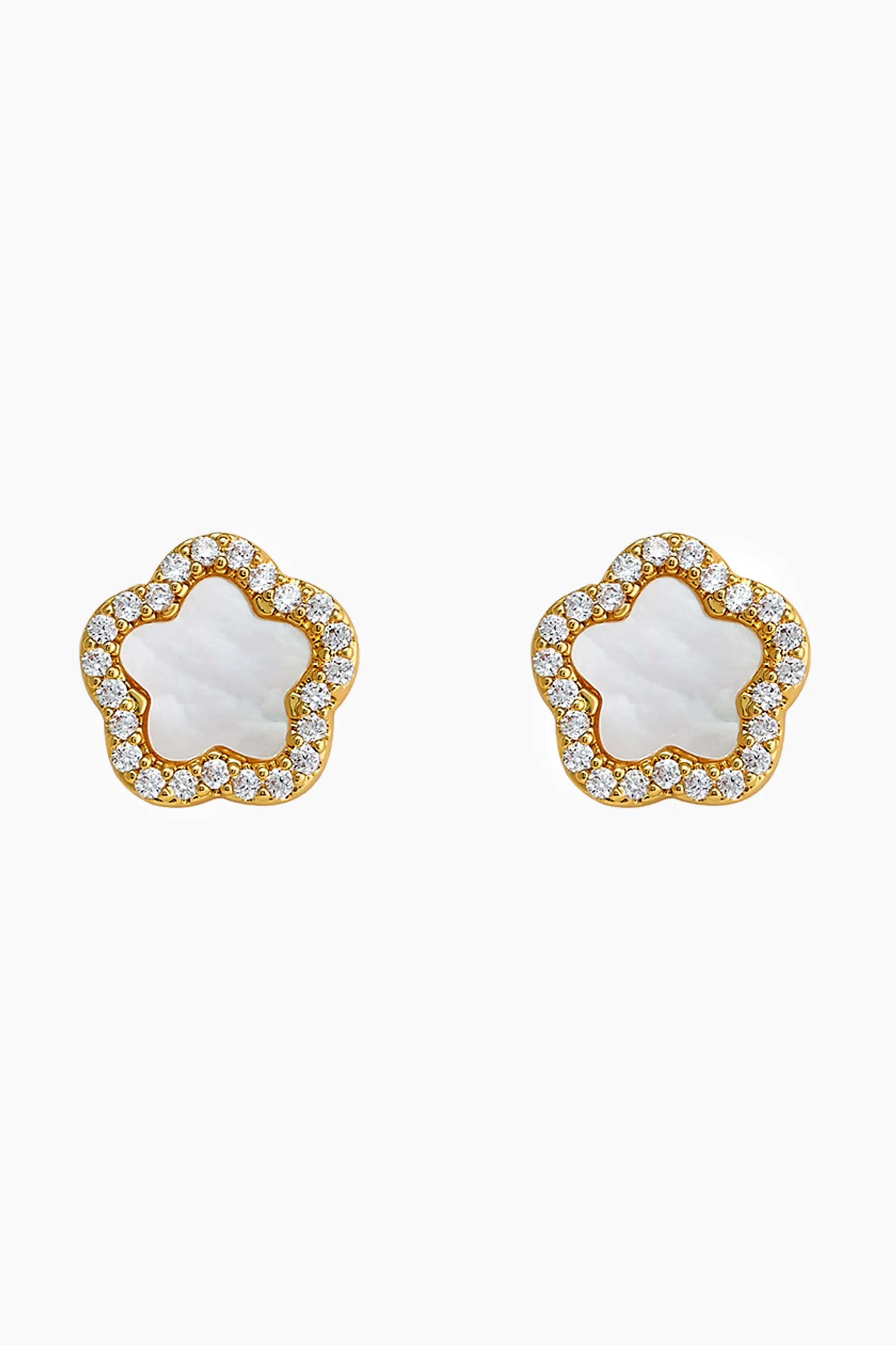 Gold Lilia Pave Stud Earrings sold by Tuckernuck