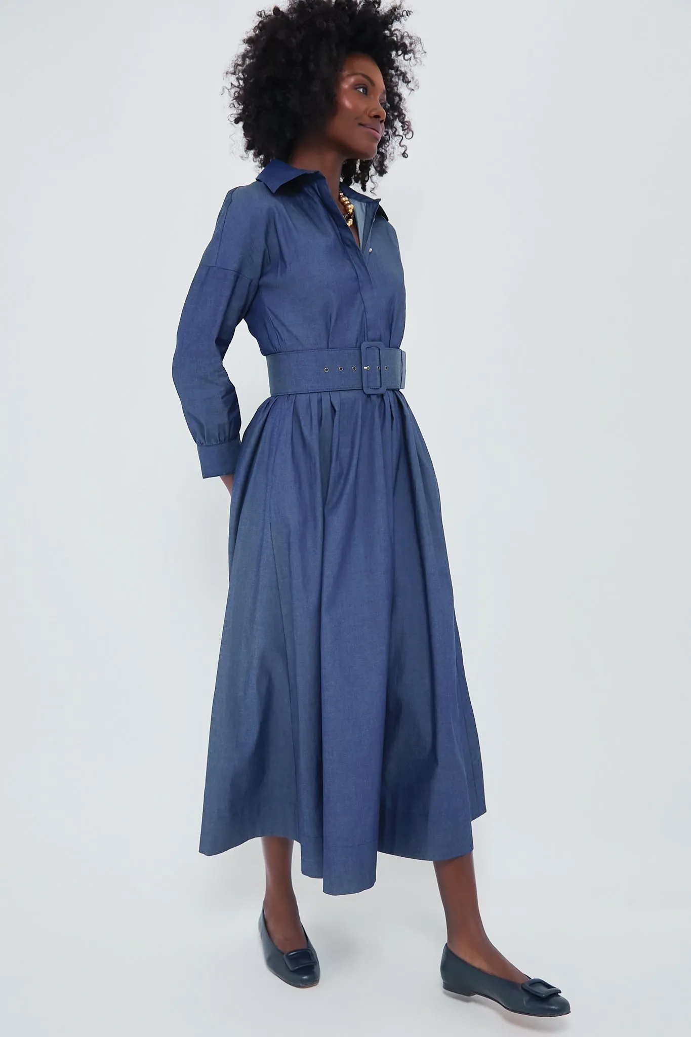 Chambray Comporta Dress sold by Tuckernuck product image thumbnail 3