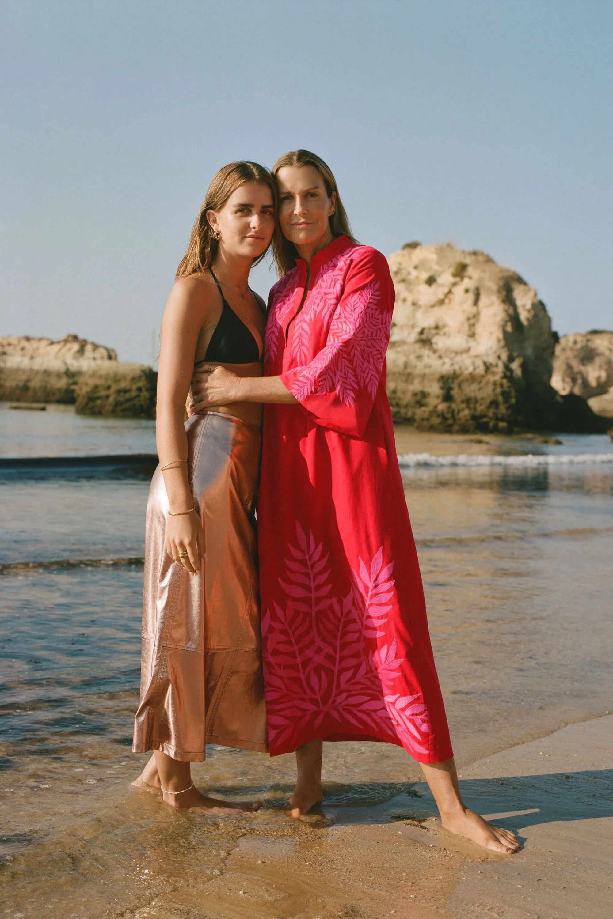 Scarlet and Hot Pink Embroidered Windermere Caftan sold by Tuckernuck product image thumbnail 2