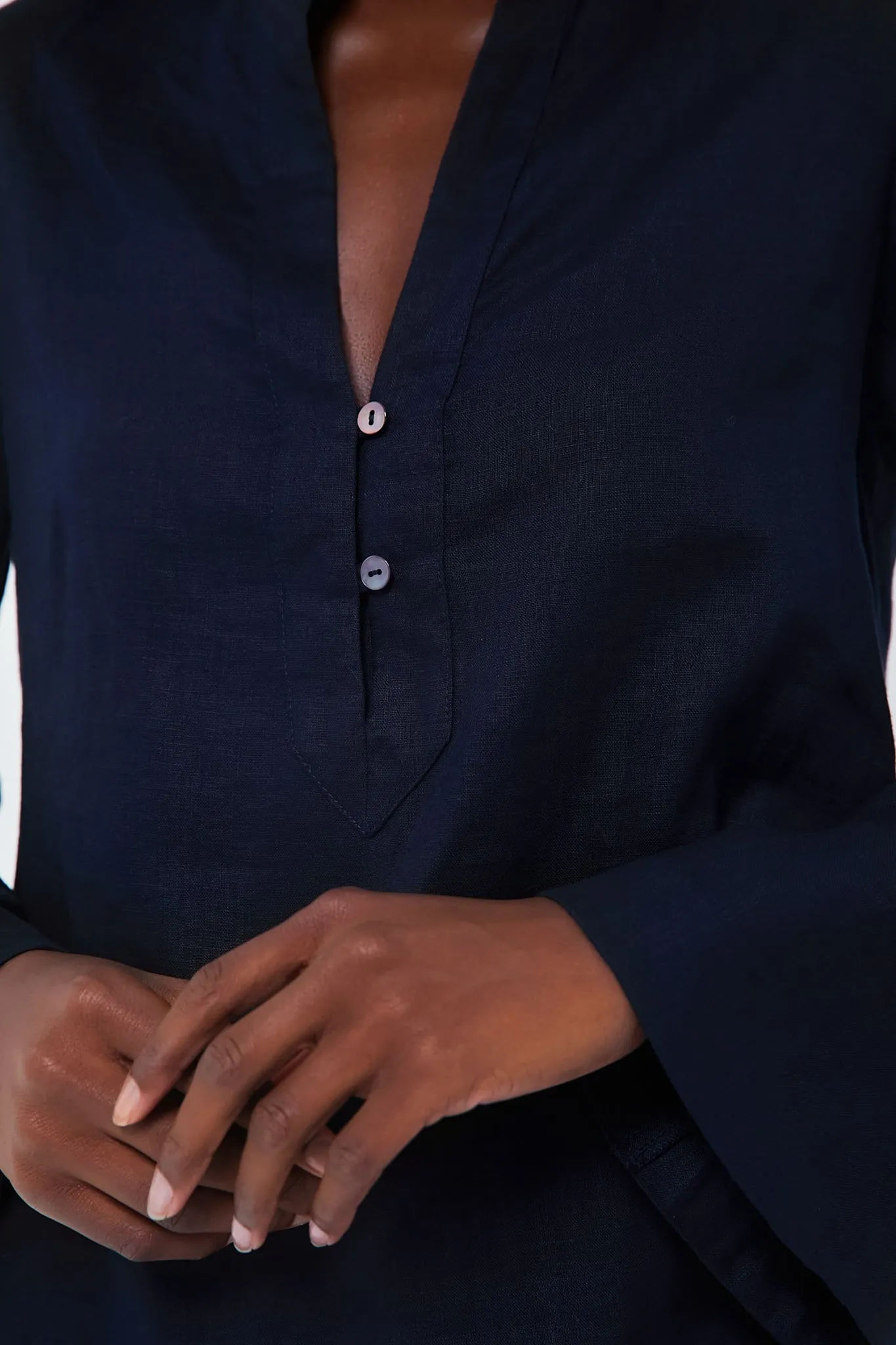 Navy Linen Eleuthera Popover sold by Tuckernuck product image thumbnail 5