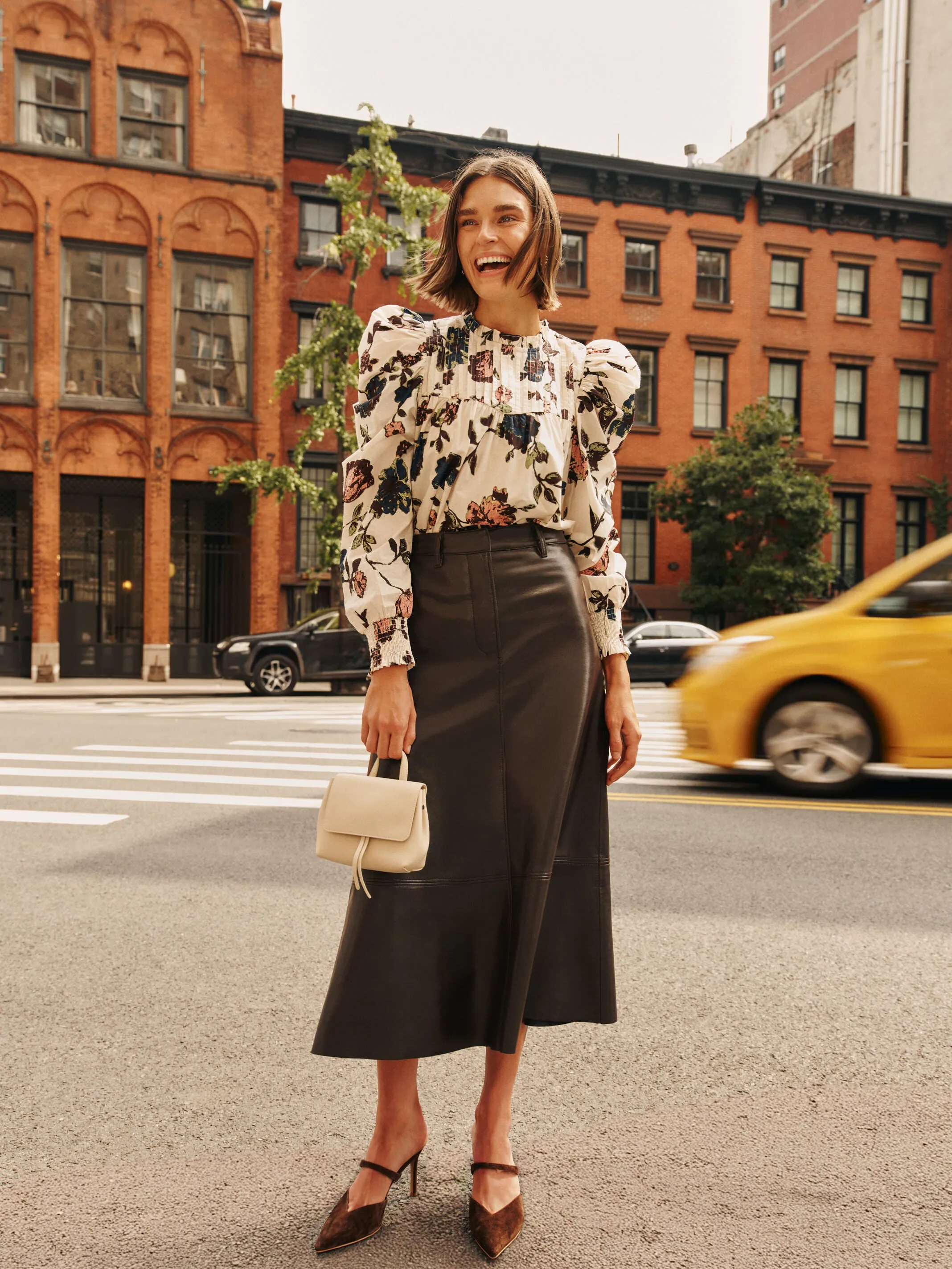 Chocolate Cassia Leather Skirt sold by Tuckernuck product image thumbnail 2