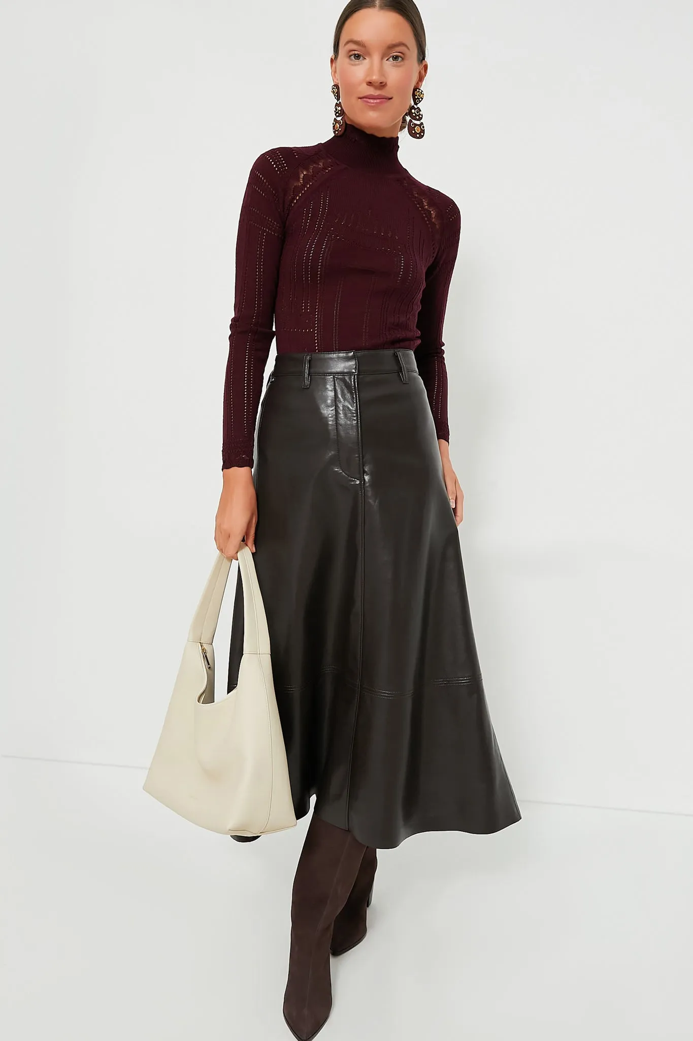 Chocolate Cassia Leather Skirt sold by Tuckernuck product image thumbnail 3