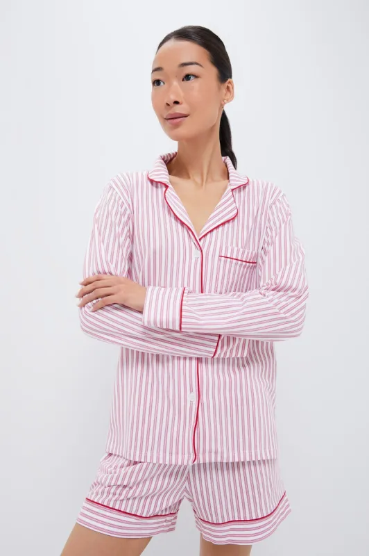 Antique Red Ticking Long Sleeve Short Pajama Set sold by Tuckernuck