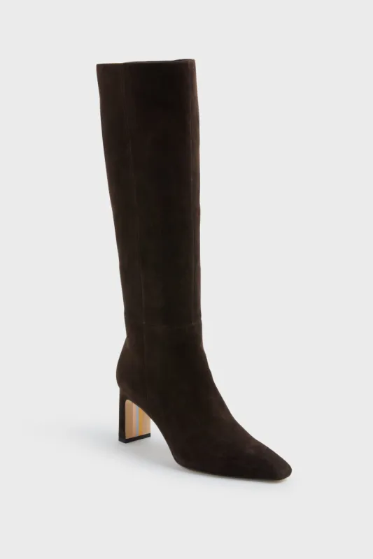 Chocolate Brown Sylvia Extended Calf Boots made by Sam Edelman